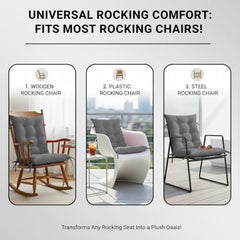 DADDY COOL Multipurpose Extra Long Rocking Chair Cushion for Outdoor and Indoor/Chair pad for Home & Office Chair Filling 18 x 50 Inch Pack of 1 Dark Green (Only Cushion)