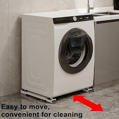Universal Adjustable Furniture Washing Machine Stand with Wheels, Heavy Duty Appliance Roller Base, Anti-Slip, Anti-Vibration, Easy Move for Washer, Dryer & Fridge