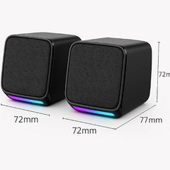 OTOOBEST Sound with Multicolor LED Lights | USB Powered PC Speakers with AUX & Volume Control for Laptop, Desktop, and Monitor | Mz11 | Black (Pack of 1)