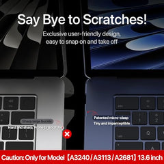 Saco for MacBook Air 13 inch Case M5 2026 M4 2025 M3 M2 2024-2022 A3449 A3240 A3113 A2681 100% Match Official Color, Scratch Resistant, Easy to Snap on | MacBook Air 13.6 inch Case