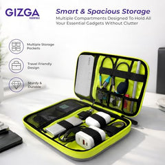 Gizga Essentials Gadget Organizer Case, Portable Zippered Pouch for All Small Gadgets, HDD, Power Bank, USB Cables, Power Adapters, etc (Grey)