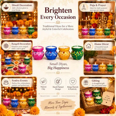 BUC Tulsi Diya for Diwali Decoration | Colourful Wax Candle | Set of 24 | Tulsi Shape Wax water bowl floaters | Festive home decor & gifting under budget | diwali decoration for home | fancy diyas