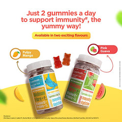 Dr. Reddy's CeleHealth Kidz Immuno Plus Multivitamin Gummies with Wellmune, Vitamin C & Zinc for Kids (4 - 12 Years) | Supports Immunity and Digestion | Pulpy Mango Flavour | 30 Gummies - Pack of 1 | 100% Vegetarian