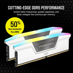 CORSAIR Vengeance RGB DDR5 RAM 48GB (2x24GB) 5200MHz CL38 Intel XMP iCUE Compatible Computer Memory - Black (CMH48GX5M2B5200C38)