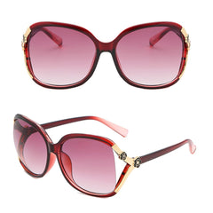 SYGA Women Rose Sunglasses Large Frame Retro Versatile Glasses (Purple)