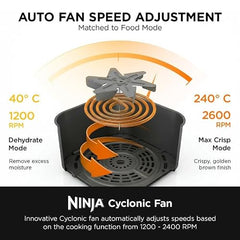 Ninja Foodi Dual Zone Air Fryer AF300IN| 7.6L Dual Drawer Air Fryer| Max Crisp 240°C| 6 Cooking Functions – Air Fry, Roast, Bake, Reheat & Dehydrate| Variable Airflow 1200–2600 RPM|PTFE/PFOA/PFASFree