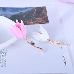 SYGA Set of 1 Women's Tulip and Flower Retro Brooch(Pink)