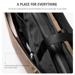 DailyObjects Recycled PET Dual Color Key Tote Bag For Women & Girls | Stylish Ladies Purse for Everyday Essentials | Fits any Laptop Upto 15.6 Inch | Padded Laptop Compartment - (Charcoal-Kelp)