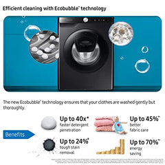 Samsung 8 Kg 5 Star Eco Bubble Technology, AI Control & Wi-Fi, Fully-Automatic Front Loading Washing Machine Appliance (WW80T504DAN1TL, Digital Inverter, In-Built Heater, Inox)