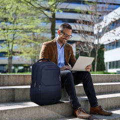 Safari Forge 34L Laptop Backpack, 3 compartments, Raincover, Antitheft pocket, Trolley Sleeve, Organizer, Bottle holder, Front pocket, College bag, school bag, Formal backpack, Color- Black