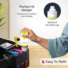 Splashjet GI71 Compatible Ink for CN Pixma G2020, G2021, G2060, G2730, G3020, G3021, G4770, G1020, G1730, G3730, G1730, G1737, G2770, G3770 Printers - (PGBK x 135gm) (C/M/Y x 70gm) Bottle Set - 502368
