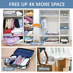 16 Travel Compression Bags Vacuum Packing, Roll Up Travel Space Saver Bags for Luggage, Cruise Ship Essentials (6 Large Roll/6 Medium Roll/4 Small Roll)