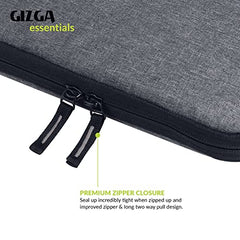 Gizga Essentials Laptop Bag Sleeve Case Cover Pouch for 15.6 Inch Laptop for Men & Women, Padded Laptop Compartment, Free Accessories Pouch, Premium Zipper Closure, Water Repellent Nylon Fabric, Grey