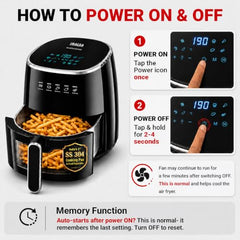 INALSA Stainless Steel Air Fryer,5.5 ltr & 1600 W,Non Toxic,SteelChef DW5.5