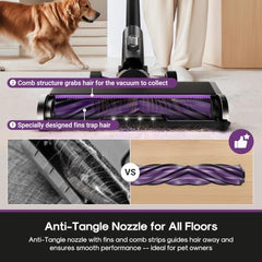Eureka ReactiClean 200W Lightweight Cordless Stick Vacuum, NEC410BK | 5.5 lbs Lightweight, Detachable Battery, Up to 50-Min Runtime, Tangle-Resistant Brush, For Pet Hair, Hardwood, Carpet, Stairs