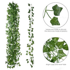 Go Hooked Artificial Hanging Creeper for Home Décor (Pack of 8, 6 Ft) | Money Plant Leaf Garland with 30 Leaves Each | Plastic Decorative Creeper for Balcony, Walls, Garden Decoration