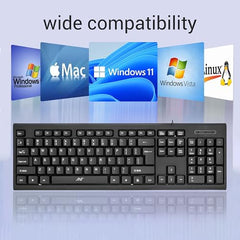 Ant - Wired Keyboard for PC, Laptop, Desktop, Computer, Notebook. USB Keyboard Compatible with Dell, Acer, HP, Samsung and More, with UK Layout – Black – 01