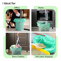 Presto! Amazon Brand - 100% Compostable Garbage Bags | Medium (M) | 45 Counts | 15 Bags X 3 Packs | 19 x 21 Inches | Strong and Durable | For Dry and Wet Waste, Green