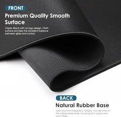 Sounce Mouse Pad Mercerized Surface Anti-fray Edges and Anti-Slip Rubber Base Gaming Mouse Pad a Laptop Desk Mat with Smooth Mouse Control Dimensions 900L x 400B x 2H mm (Black)