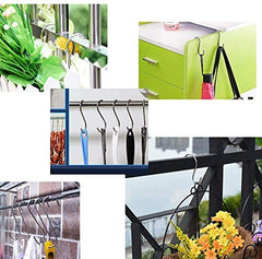 RARE-ZONE Heavy Duty Hooks Stainless Steel S Shaped Hanging Hangers Hooks for Kitchen, Bathroom, Bedroom and Office: Pan, Pot, Coat, Bag, Plants (Height - 3.5 Inch, Thickness - 4 mm) (12)