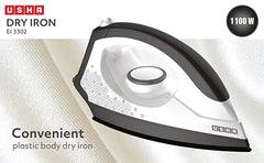 USHA EI 3302 1100 W Dry Iron with Black American Heritage Soleplate (Grey-Black)