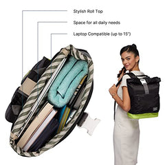 uppercase 14L Roll Top Laptop Backpack| up to 15'' |3x More Water Repellent Sustainable Laptop Bag| Travel Bag for Men & Women(Black) | 750 Days Warranty (Black)
