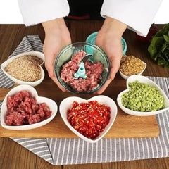 KITCHENOL Food Chopper 900ml, 4 Blade Steel Large Manual Hand-Press Vegetable Chopper Mixer Cutter to Cut Onion, Salad, Tomato, Potato 1000ml (Pack of 1) (dori Chopper)