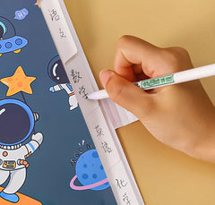SYGA Cartoon Astronaut 6-Gate File Folder for A4 Student Exam Paper Organizing and Storage(Blue)