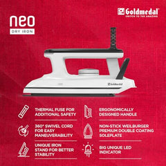 Goldmedal Glide 1100W Dry Iron | Non-stick Weilburger Premium
