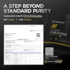 Nutrabay Pure Series Micronised Creatine Powder Monohydrate, Pre/Post Workout Bodybuilding, Crossfit Supplement, 250 g (Unflavoured)