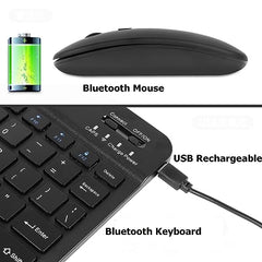 SHARE SUNSHINE Bluetooth Wireless Keyboard and Mouse Combo, Pink Ultra-Slim, Ergonomic, Rechargeable, Compatible with Apple iPad iPhone Samsung Tablet Android PC Mac