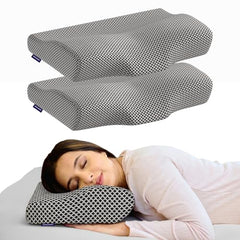 WELLGIVER Cervical Butterfly Pillow | Orthopedic Memory Foam for Neck & Shoulder Pain | Ergonomic Contour Design | Dual Height Support | Side Sleeper Pillow with Arm Rest - Pack of 1