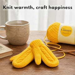 Classyo Acrylic Yarn for Crocheting (100gms x 1 Ball, 4ply) | Soft Wool Crochet Thread | Acrylic Hand Knitting Yarn | Wool for Crochet | For Sweater, Scarf, Hat, Baby Clothes, Purse, Gift Bags and DIY Crafts (Butter, Pack of 1)