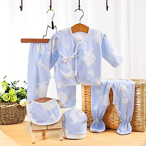 SYGA 5 Pieces Newborn Baby Cotton Clothes_Blue