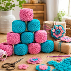 Crochet Cotton Thread Yarn Combo, 10 Rolls for Knitting, Crochet, Embroidery and Craft Making, Soft Decorative Thread for Handmade DIY Projects, Yellow & Green