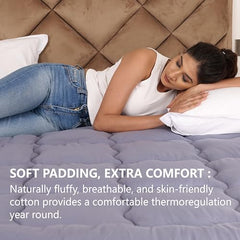 AVI Super Soft 500 GSM Microfiber Bed Mattress Topper for King Size 78x72 Inch | All Season Comfortable Sleep 2 Inch Thick Mattresses Padding King Size -(White, 6.5x6 Feet, 4 Corners Elastic Band)