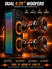 BENCLEY B-2926 Double Woofer Tower Speakers/Bluetooth Speaker/Multimedia Speaker/Home Theater with FM Pen Drive Mobile Aux Support (60 cm Height)