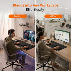 Amazon Basics Large Extended Computer Rectangular Mouse Pad, 16.7 x 35.7 inch, Black