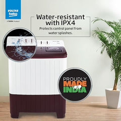 Voltas Beko, A Tata Product 6.5 Kg 5 Star Semi-Automatic Top Loading Washing Machine (WTT65UNX/OK3I0I0W01, Blue, Pulsator wash technology)