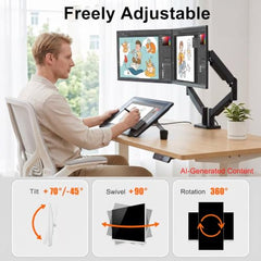ERGOMAKER Gas Spring Single Monitor Arm for Screen up 13" to 32"