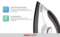 USHA EI 3302 1100 W Dry Iron with Black American Heritage Soleplate (Grey-Black)