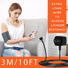 Fedus Bp Ac Power Adapter For Blood Pressure Monitor Omran 5, 7,10 Series Upper Arm Blood Pressure Monitor Power Supply / 6V Ac/Dc Bp Machine Adapter With Extra Long 10 Foot Cord Plug,Black - Monitors