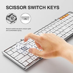 ProtoArc Foldable Bluetooth Keyboard, XK01 Full Size Folding Wireless Keyboard with Number Pad, Portable Travel Keyboard for Windows iOS Android Tablets, Laptops, iPad