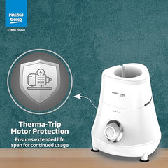 Voltas Beko, A Tata Product Powerfull 500 W Mixer Grinder with GrindX Technology (G5003HP-WH | 3 Jars | White)