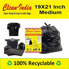 Clean India - Plastic Garbage Bags|6 Packs Of 30 Pcs | 19X21 Medium Disposable Garbage Trash Waste Dustbin Bags Of 54Cm X 48Cm (Ci19210008) - 180 Count