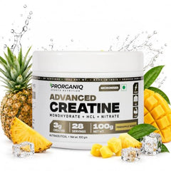 Prorganiq Advanced Creatine Monohydrate + HCL + Nitrate | 3-in-1 Formula | Micronized Powder for Men & Women (250 Grams, Unflavoured)