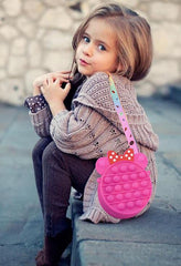SYGA Children Pop It Fidget Minnie Dot Silicone Bag Kids Push Popper Educational Decompression Bubble Shoulder Bag (Color 1)