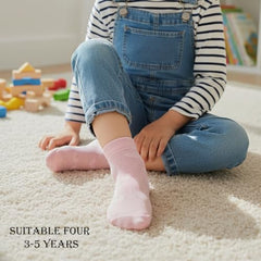 MOMISY 5 Pairs Girl Boys Tube Socks Toddlers Infant Solid Color Boat Spring and Autumn Socks Stretch Baby kids Sock (IN, Age, 3 Years, 5 Years, ThinHeart/)