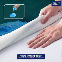 GADDA CO 100% Waterproof Premium Cotton Feel Mattress Protector King Size 78x72 Inch|Ultra Soft Breathable & Fitted Bed Protector Terry Cover Double Bed (6.5x6 feet, Fits 10 Inches, Grey)