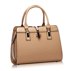 SYGA Leather Hand-Held Crocodile Pattern Women's Bag Single-Slant Handbag(KHAKI)
